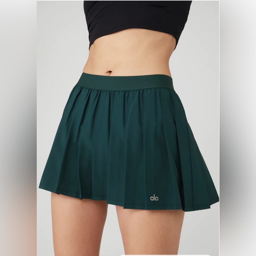 🆕Alo🎱Varsity Tennis Skirt color Midnight Green Sz XXS